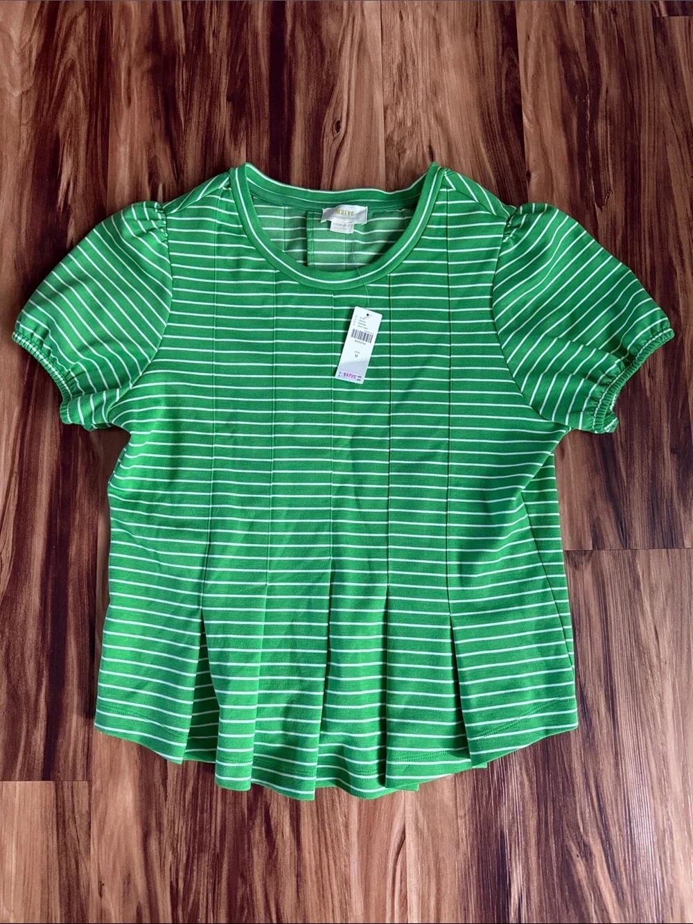 Maeve by Anthropologie Green Peplum Shirt - Picture 1 of 8